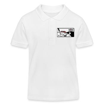 Minigolf Retro Cartoon Golfball JGA Team - Kinder Organic Poloshirt Mini Sprinter von Stanley/Stella - Weiß - Vorne