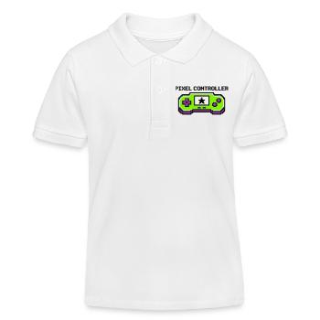 Pixel Controller Logo Grafik - Kinder Organic Poloshirt Mini Sprinter von Stanley/Stella - Weiß - Vorne