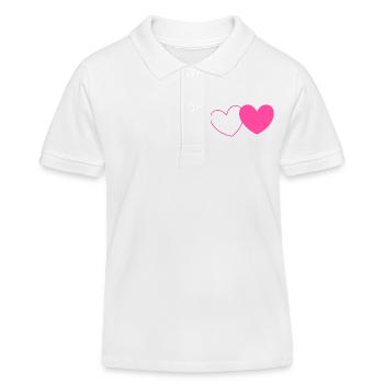 rosarotes Herz Herz rosa rot Herz pink Herzmuster - Kinder Organic Poloshirt Mini Sprinter von Stanley/Stella - Weiß - Vorne
