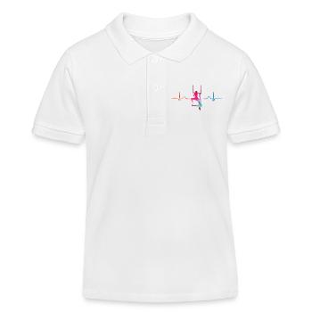 Écrographie du rythme auditif aérien, trapèze nuageux - Polo enfant bio Stanley/Stella - blanc - Devant