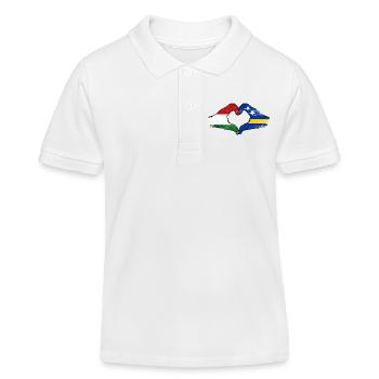 Drapeau hongrois de Curaçao Mains en forme de cœur utilisé - Polo enfant bio Stanley/Stella - blanc - Devant