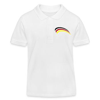 Deutschland Fahne Design - Kinder Organic Poloshirt Mini Sprinter von Stanley/Stella - Weiß - Vorne
