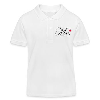 Mr Design Groom Mariage Cœur Cadeau - Polo enfant bio Stanley/Stella - blanc - Devant