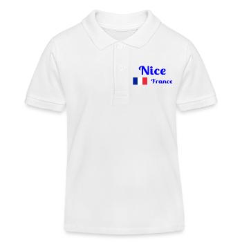 Nizza Frankreich - Stilvolle Drucke - Kinder Organic Poloshirt Mini Sprinter von Stanley/Stella - Weiß - Vorne