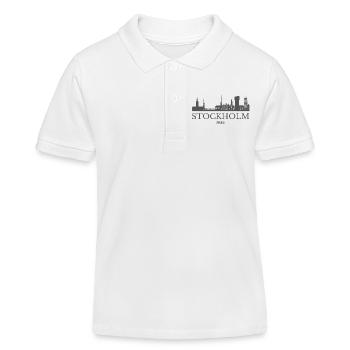 Stockholm, Schweden, Stockholms Skyline - Kinder Organic Poloshirt Mini Sprinter von Stanley/Stella - Weiß - Vorne