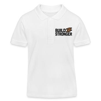 Build Stronger Logo - Kinder Organic Poloshirt Mini Sprinter von Stanley/Stella - Weiß - Vorne