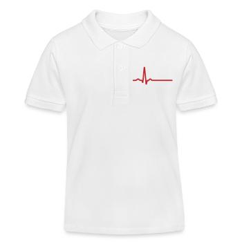 Rotes EKG-Liniensymbol - Kinder Organic Poloshirt Mini Sprinter von Stanley/Stella - Weiß - Vorne