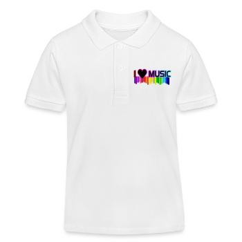 I love Music - Kinder Organic Poloshirt Mini Sprinter von Stanley/Stella - Weiß - Vorne