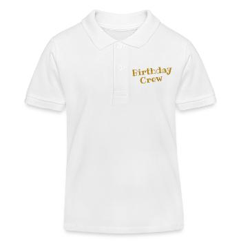 Birthday Crew  - Kinder Organic Poloshirt Mini Sprinter von Stanley/Stella - Weiß - Vorne