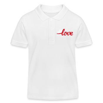 Hashtag rot Love Liebe Handschrift minimalistisch  - Kinder Organic Poloshirt Mini Sprinter von Stanley/Stella - Weiß - Vorne