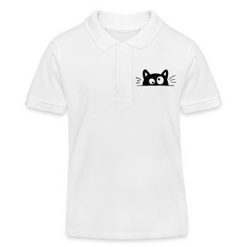 Neugierige Katze - Kinder Organic Poloshirt Mini Sprinter von Stanley/Stella - Weiß - Vorne