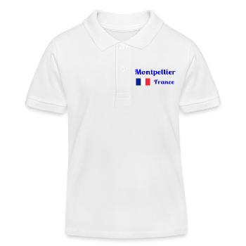 Montpellier, Frankreich - Stilvolle Drucke - Kinder Organic Poloshirt Mini Sprinter von Stanley/Stella - Weiß - Vorne