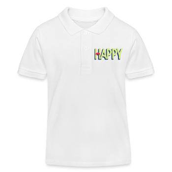 Happy Text Design - Kids Organic Polo Shirt by Stanley/Stella - white - Front