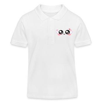 Cupid Eyes – Kawaii Angel Eyes with Wings & Star - Polo enfant bio Stanley/Stella - blanc - Devant