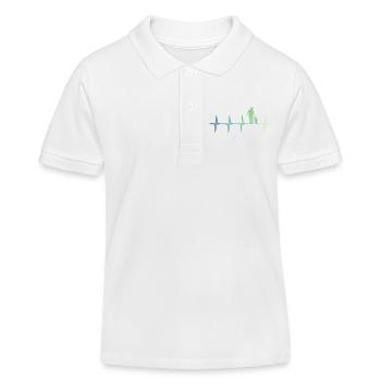 Father and Son Heartbeat Gift Dad Son - Kids Organic Polo Shirt by Stanley/Stella - white - Front