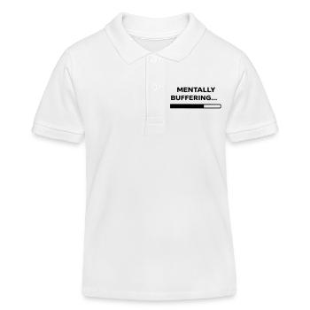 MENTALLY BUFFERING... | Minimal Loading Bar Design - Kids Organic Polo Shirt by Stanley/Stella - white - Front