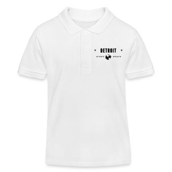 Detroit Michigan Coordinates Planet Earth - Kids Organic Polo Shirt by Stanley/Stella - white - Front