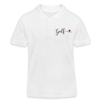 Golf Design mit Herz - Kinder Organic Poloshirt Mini Sprinter von Stanley/Stella - Weiß - Vorne
