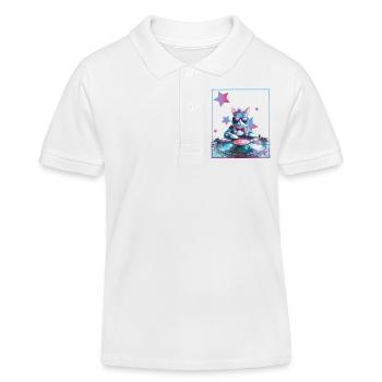 DJ Mix, Ai Cat - Polo enfant bio Stanley/Stella - blanc - Devant