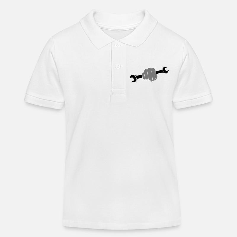 Faust Schraubenschlüssel - Kinder Organic Poloshirt Mini Sprinter von Stanley/Stella - Weiß