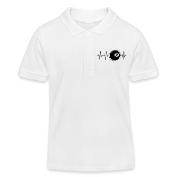 Herzschlag Billard Pool Puls 8-ball Kugel Symbol - Kinder Organic Poloshirt Mini Sprinter von Stanley/Stella - Weiß - Vorne