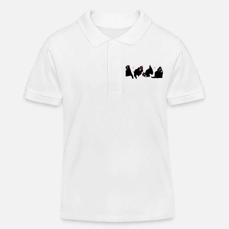 WEIHNACHTSKATZEN - Kinder Organic Poloshirt Mini Sprinter von Stanley/Stella - Weiß