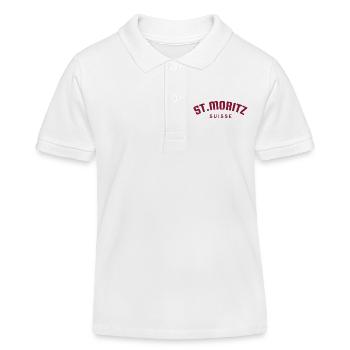St. Moritz - Suisse - Switzerland - Swiss - Kids Organic Polo Shirt by Stanley/Stella - white - Front