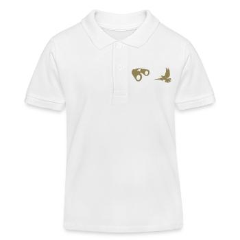 Minimalistische Vogelbeobachtung Silhouette  - Kinder Organic Poloshirt Mini Sprinter von Stanley/Stella - Weiß - Vorne