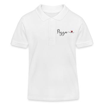 Pizza Heart - Kinder Organic Poloshirt Mini Sprinter von Stanley/Stella - Weiß - Vorne
