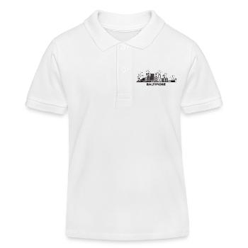 Baltimorean Watercolor Skyline Baltimore - Kinder Organic Poloshirt Mini Sprinter von Stanley/Stella - Weiß - Vorne