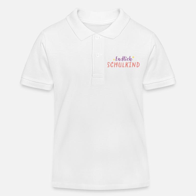 Endlich Schulkind - Kinder Organic Poloshirt Mini Sprinter von Stanley/Stella - Weiß