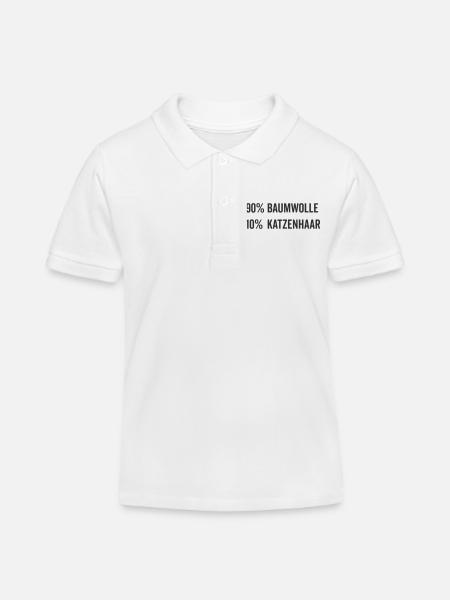 Baumwolle Katzenhaar Geschenk Katzenfreund - Kinder Organic Poloshirt Mini Sprinter von Stanley/Stella - Weiß