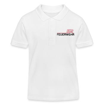Feuerwehr 112 Neon Linien - Kinder Organic Poloshirt Mini Sprinter von Stanley/Stella - Weiß - Vorne