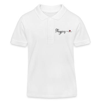 Physics - I love Physics Typography with a Heart - Kids Organic Polo Shirt by Stanley/Stella - white - Front