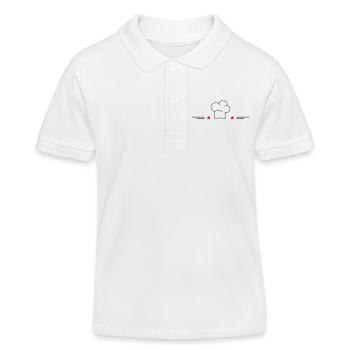Toque de chef avec étoiles - Polo enfant bio Stanley/Stella - blanc - Devant