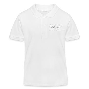 Humorous definition of procrastination - Kids Organic Polo Shirt by Stanley/Stella - white - Front