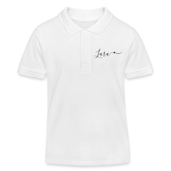 Prénom Lara Décoratif - Polo enfant bio Stanley/Stella - blanc - Devant
