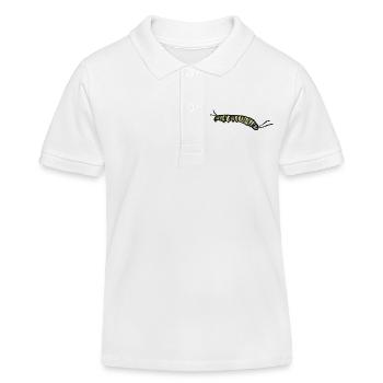 Gestreifte gelbe Raupe - Kinder Organic Poloshirt Mini Sprinter von Stanley/Stella - Weiß - Vorne