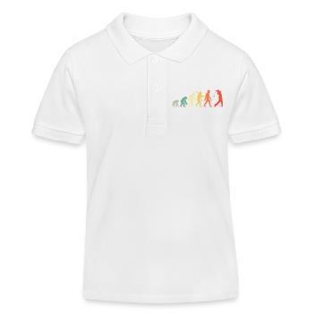 Golf Golfer Evolution für Männer und Jungen Retro - Kinder Organic Poloshirt Mini Sprinter von Stanley/Stella - Weiß - Vorne