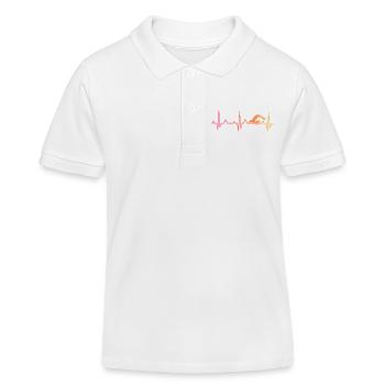 Nageur Sunset battement de coeur de natation - Polo enfant bio Stanley/Stella - blanc - Devant