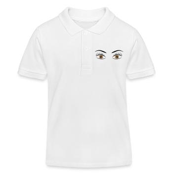 2541614 15414855 eye - Kids Organic Polo Shirt by Stanley/Stella - white - Front