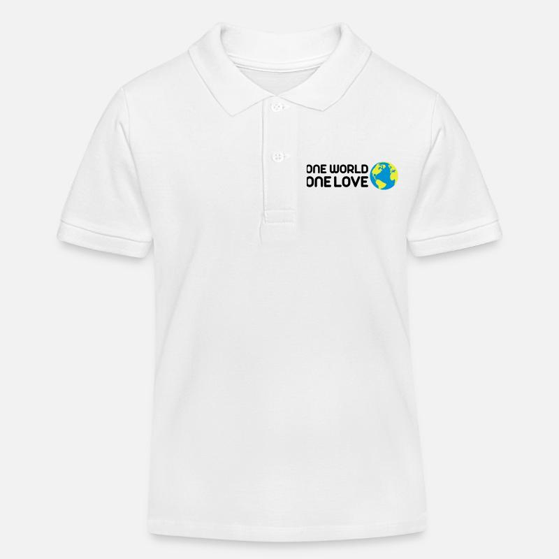 One World One Love - Polo enfant bio Stanley/Stella - blanc