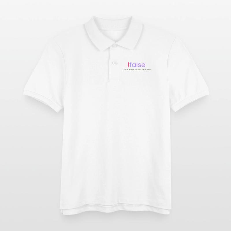 Ifalse Funny Coder Programming Pun Kids Organic Polo Shirt by Stanley/Stella
