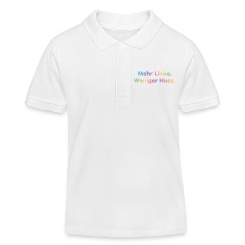 Mehr Liebe Shirt Sticker für Frauen und Männer - Kinder Organic Poloshirt Mini Sprinter von Stanley/Stella - Weiß - Vorne