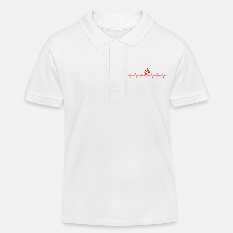 vendee coeur rythme cardiaque attachement - Polo enfant bio Stanley/Stella - blanc
