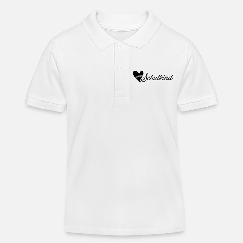 stolzes Schulkind schwarz - Kinder Organic Poloshirt Mini Sprinter von Stanley/Stella - Weiß