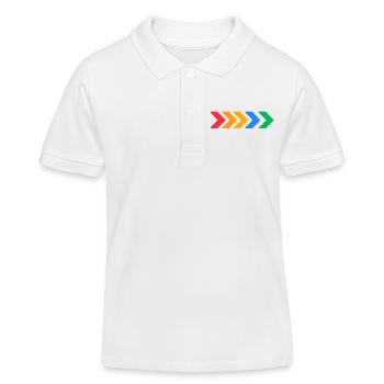 Flèches colorées - Progrès en cinq couleurs - Polo enfant bio Stanley/Stella - blanc - Devant