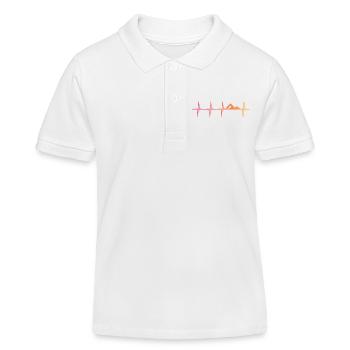 Swimming sunset heartbeat swimmer gift - Kids Organic Polo Shirt by Stanley/Stella - white - Front