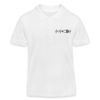 Heartbeat Bicycle Love Vélo Chaîne Pulse Logo - Polo enfant bio Stanley/Stella - blanc - Devant