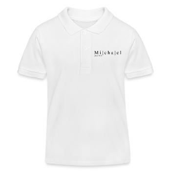 Name abstrakt Typografisch Weiß Michael - Kinder Organic Poloshirt Mini Sprinter von Stanley/Stella - Weiß - Vorne
